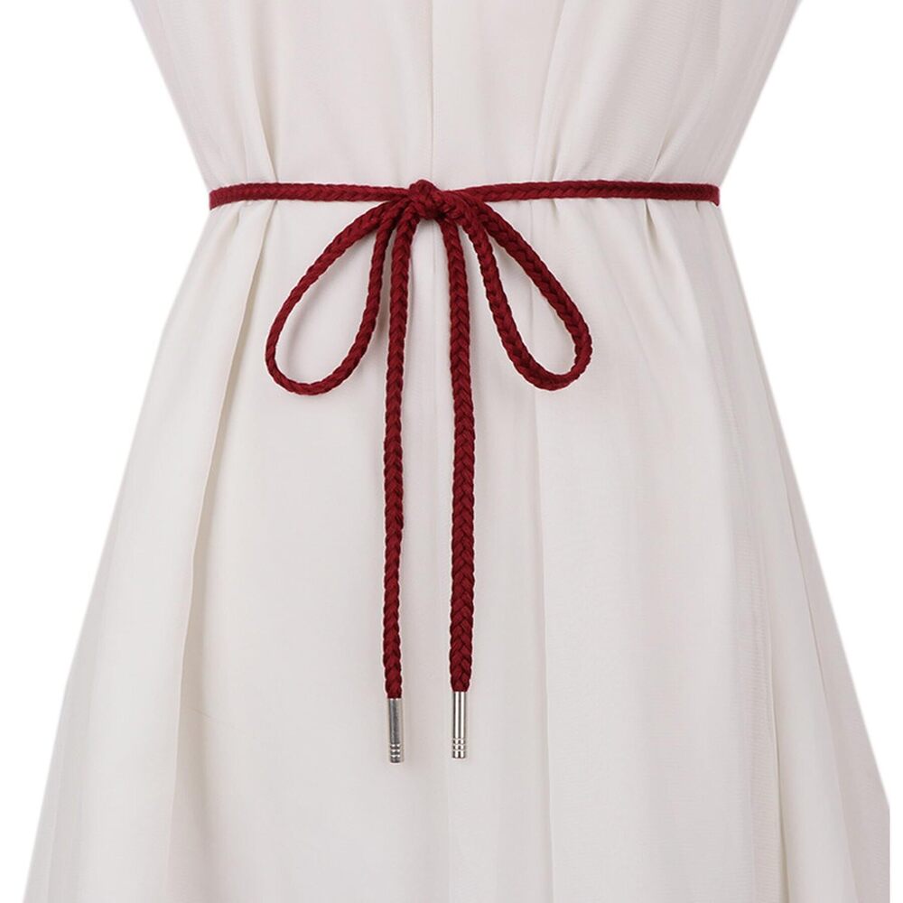 6172 Women Girls Boho Weave Cotton Braided Waist Tie Belt Wrap Cloth Belts